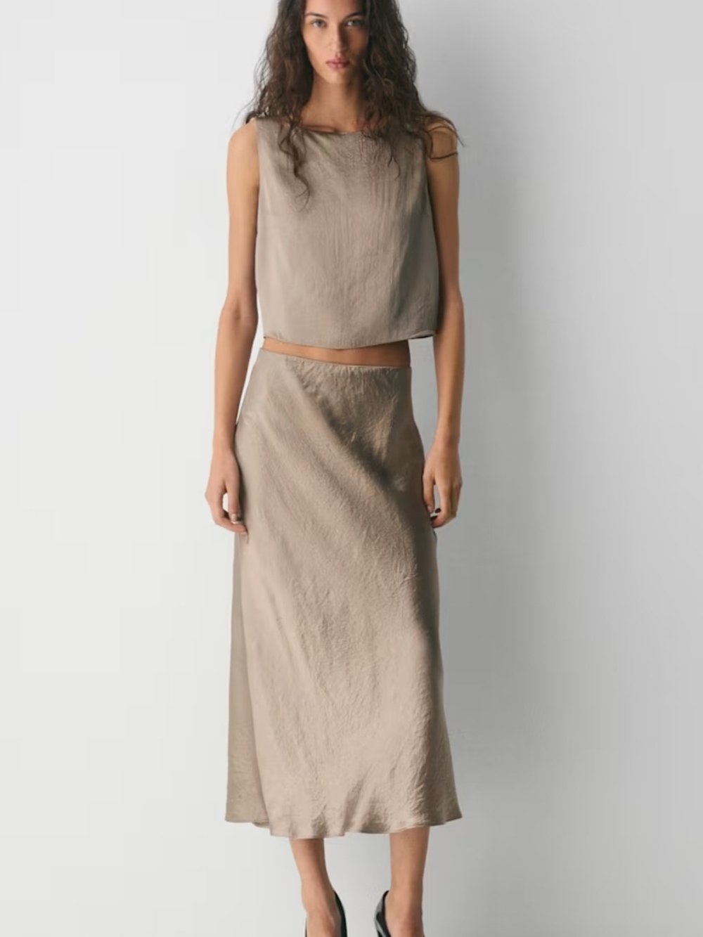 Babaton Slip Satin Maxi Skirt